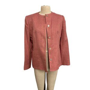 Vintage Evan-Picone Womens Rose Pink Blazer Union Made Jacket